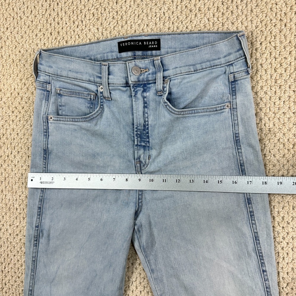 Veronica Beard Carson Ankle Flare Jeans Womens 31/12 Light Blue Wash High Rise - Picture 8 of 15